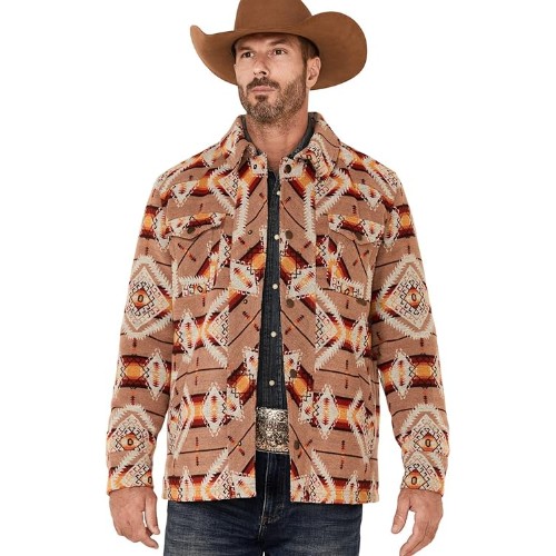 Mens-Southwestern-Print-Commander-Snap-Front-Wool